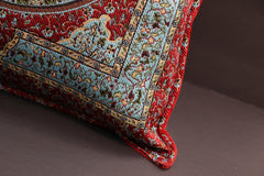 handmade Geometric Pillow Red Blue Handmade RECTANGLE throw pillow 2X2