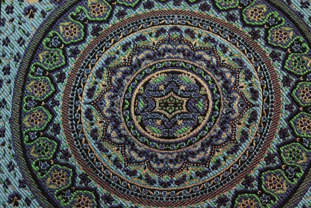 handmade Geometric Pillow Blue Green Handmade RECTANGLE throw pillow 2X2