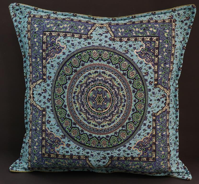 handmade Geometric Pillow Blue Green Handmade RECTANGLE throw pillow 2X2