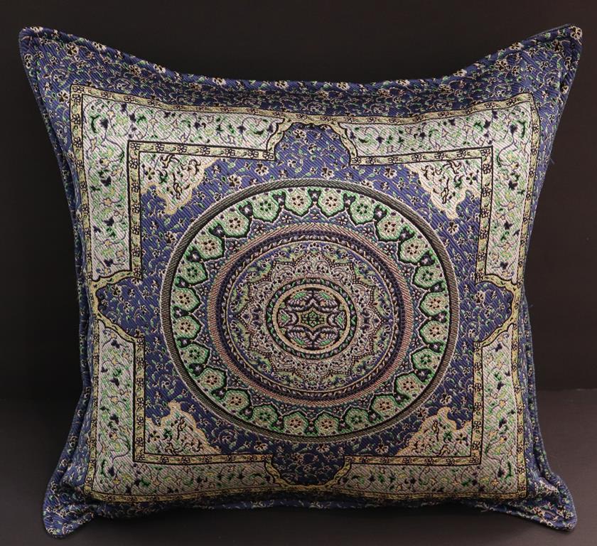 handmade Geometric Pillow Blue Green Handmade RECTANGLE throw pillow 2X2