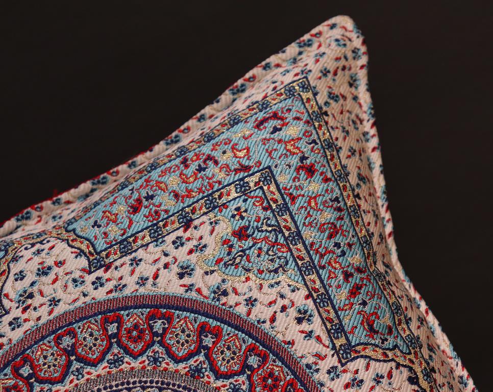 handmade Geometric Pillow Ivory Red Handmade RECTANGLE throw pillow 2X2