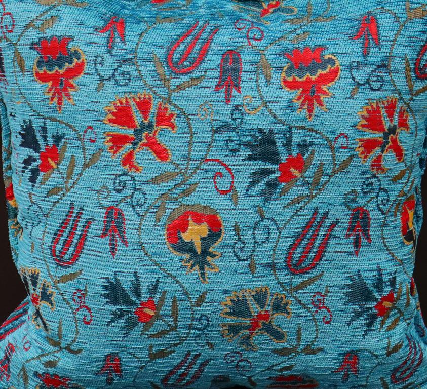 handmade Geometric Pillow Blue Red Handmade RECTANGLE throw pillow 2 x 2