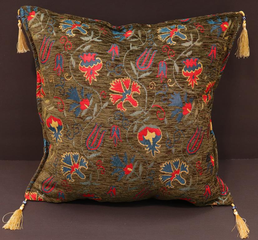 handmade Geometric Pillow Green Red Handmade RECTANGLE throw pillow 2 x 2