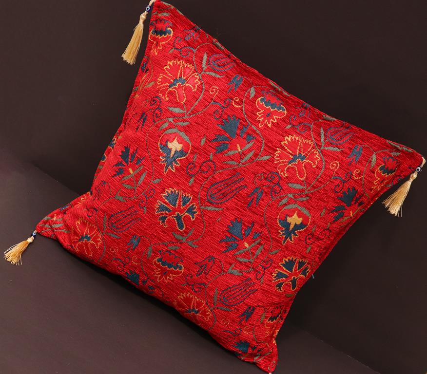 handmade Geometric Pillow Red Teal Handmade RECTANGLE throw pillow 2 x 2