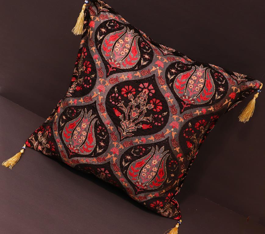 handmade Geometric Pillow Black Rust Handmade RECTANGLE throw pillow 2 x 2