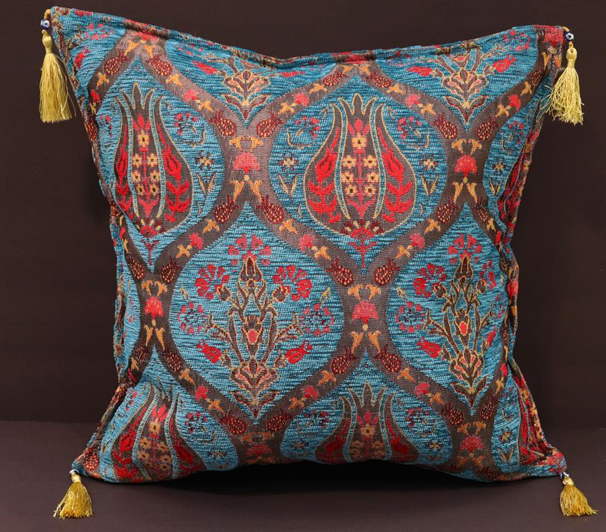 handmade Geometric Pillow Blue Red Handmade RECTANGLE throw pillow 2 x 2