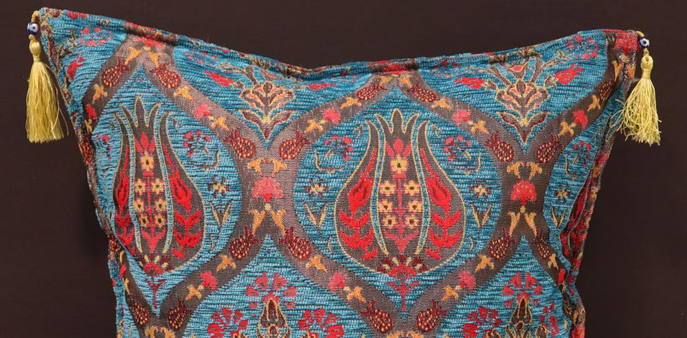 handmade Geometric Pillow Blue Red Handmade RECTANGLE throw pillow 2 x 2